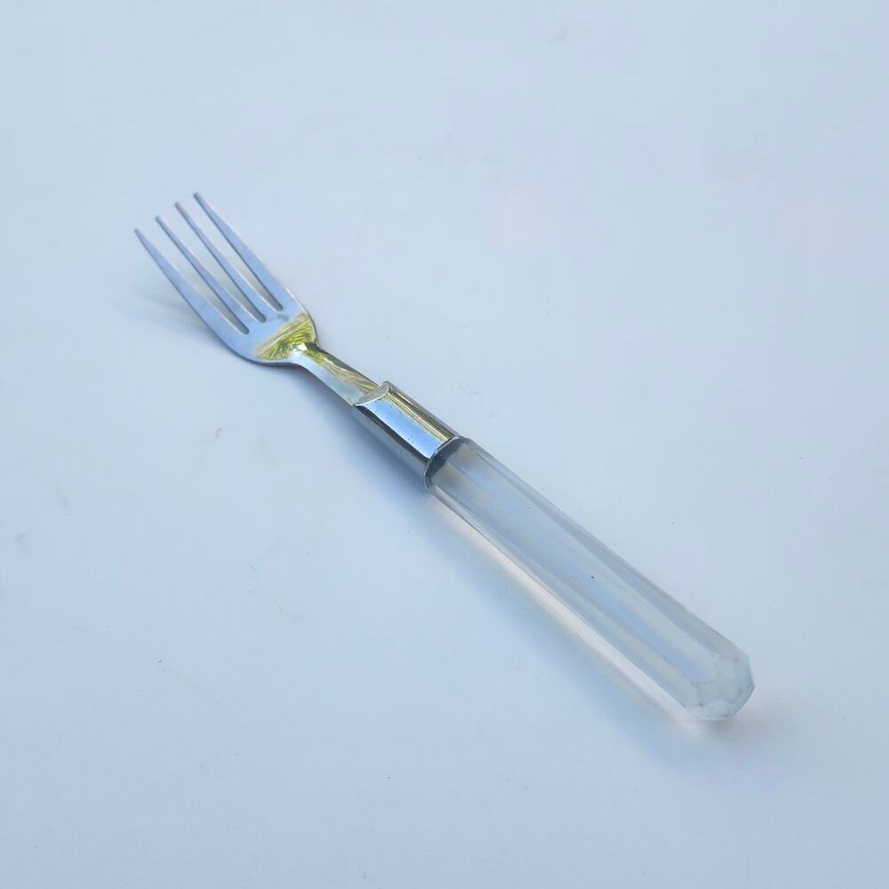 Stanley Roberts City Lights Dinner Fork 7.75in 18/8 Stainless Clear Handle Piece